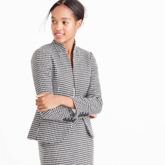 J. Crew Black and White Houndstooth Blazer - Picture 1 of 7